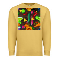 Antique Gold margarita and taco seamless pattern Premium Sweatshirt - BundleAndBundleShop