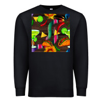 Black margarita and taco seamless pattern Premium Sweatshirt - BundleAndBundleShop