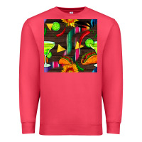 Cardinal margarita and taco seamless pattern Premium Sweatshirt - BundleAndBundleShop