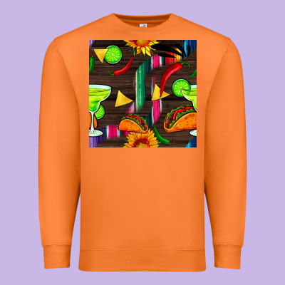 Margarita And Taco Seamless Pattern Premium Sweatshirt Designed By Bundleandbundleshop