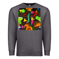Charcoal Heather margarita and taco seamless pattern Premium Sweatshirt - BundleAndBundleShop