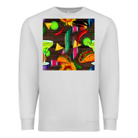 Dove Grey margarita and taco seamless pattern Premium Sweatshirt - BundleAndBundleShop
