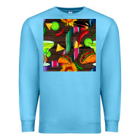 Ocean Blue margarita and taco seamless pattern Premium Sweatshirt - BundleAndBundleShop