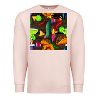Pale Pink margarita and taco seamless pattern Premium Sweatshirt - BundleAndBundleShop