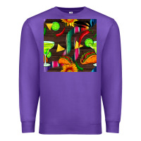 Purple margarita and taco seamless pattern Premium Sweatshirt - BundleAndBundleShop