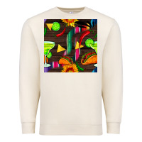 Sandshell margarita and taco seamless pattern Premium Sweatshirt - BundleAndBundleShop