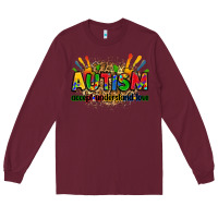 Burgundy autism accept understand love Long Sleeve Tee - Zillion Design Studio