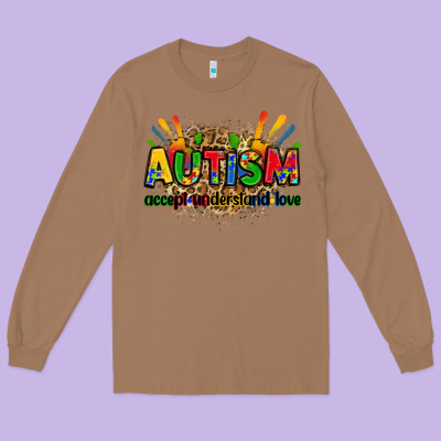 Autism Accept Understand Love Long Sleeve Tee Designed By Zillion Design Studio