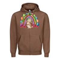 Chestnut Easter rainbow Bunny Easter Day Zipper Hoodie - Neo Western