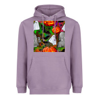 Lavender halloween ghost and headstone seamless pattern Heavyweight Hoodie - BundleAndBundleShop