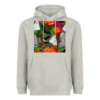 Moon Dust halloween ghost and headstone seamless pattern Heavyweight Hoodie - BundleAndBundleShop