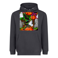Smoke halloween ghost and headstone seamless pattern Heavyweight Hoodie - BundleAndBundleShop