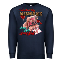 Navy valentines day memories come first Premium Sweatshirt - AdoDesignShop