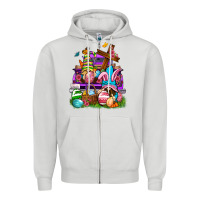 Dove Grey Easter gnomies truck Easter Day Zipper Hoodie - Neo Western