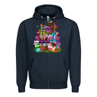Navy Easter gnomies truck Easter Day Zipper Hoodie - Neo Western