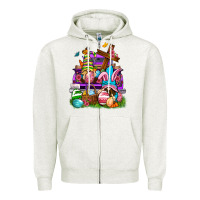Oatmeal Heather Easter gnomies truck Easter Day Zipper Hoodie - Neo Western