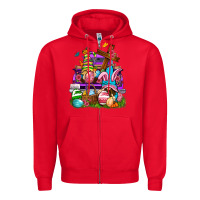 Red Easter gnomies truck Easter Day Zipper Hoodie - Neo Western