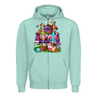 Seafoam Easter gnomies truck Easter Day Zipper Hoodie - Neo Western