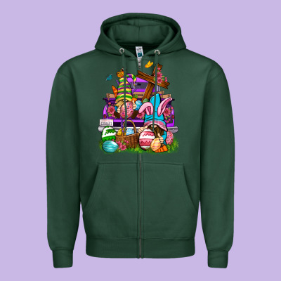 Easter Gnomies Truck Easter Day Zipper Hoodie Designed By Neo Western