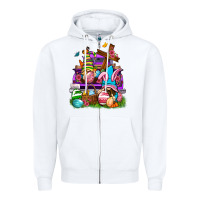 White Easter gnomies truck Easter Day Zipper Hoodie - Neo Western