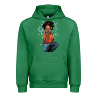 Emerald afro black boy Urban Hoodie - NancyCooperArtShop