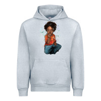 Heather Grey afro black boy Urban Hoodie - NancyCooperArtShop