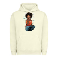 Pigment Pistachio afro black boy Urban Hoodie - NancyCooperArtShop