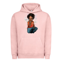 Pigment Salmon afro black boy Urban Hoodie - NancyCooperArtShop