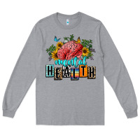 Heather Grey mental health Long Sleeve Tee - texasbilliewilder