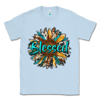 Dusty Blue blessed sunflower Classic Tee - RanaPortraitStore