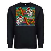 Black sugar skull seamless pattern Premium Sweatshirt - BundleAndBundleShop