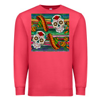 Cardinal sugar skull seamless pattern Premium Sweatshirt - BundleAndBundleShop