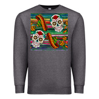 Charcoal Heather sugar skull seamless pattern Premium Sweatshirt - BundleAndBundleShop