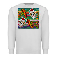 Dove Grey sugar skull seamless pattern Premium Sweatshirt - BundleAndBundleShop