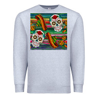 Heather Grey sugar skull seamless pattern Premium Sweatshirt - BundleAndBundleShop