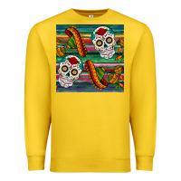 Lemon sugar skull seamless pattern Premium Sweatshirt - BundleAndBundleShop