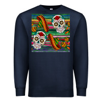 Navy sugar skull seamless pattern Premium Sweatshirt - BundleAndBundleShop