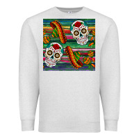 Oatmeal Heather sugar skull seamless pattern Premium Sweatshirt - BundleAndBundleShop