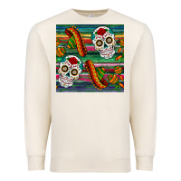 Sandshell sugar skull seamless pattern Premium Sweatshirt - BundleAndBundleShop