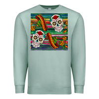 Seafoam sugar skull seamless pattern Premium Sweatshirt - BundleAndBundleShop