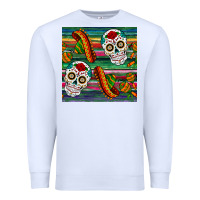 White sugar skull seamless pattern Premium Sweatshirt - BundleAndBundleShop