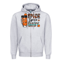 Heather Grey spice spice baby Zipper Hoodie - CowhideDigitalArt