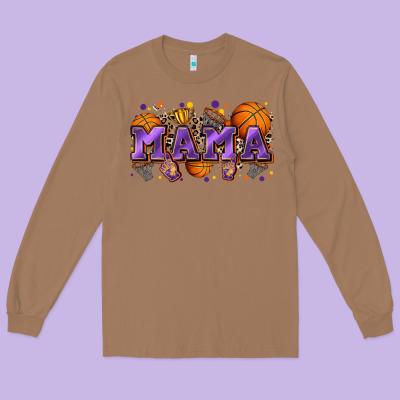 Mama Basketball Long Sleeve Tee Designed By Zillion Design Studio