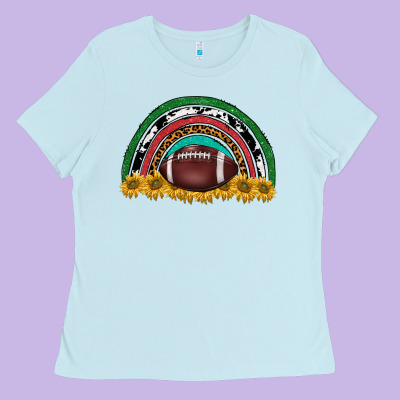 Merry Christmas Sunflower Rainbow Ladies Tee Designed By Barkaloodesign