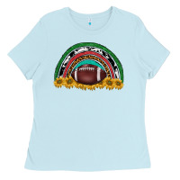 Baby Blue merry christmas sunflower rainbow Ladies Tee - BarkalooDesign