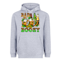 Heather Grey bad and boozy with beer Heavyweight Hoodie - AdoDesignShop