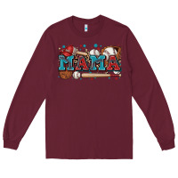 Burgundy mama baseball Long Sleeve Tee - Zillion Design Studio