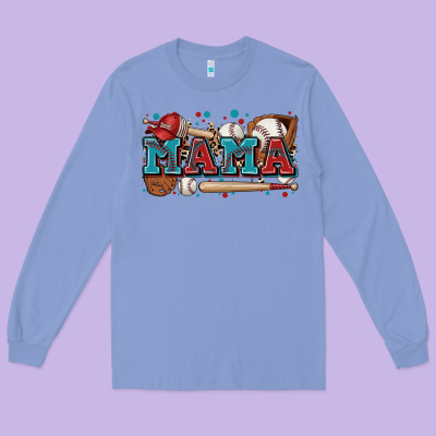 Mama Baseball Long Sleeve Tee Designed By Zillion Design Studio