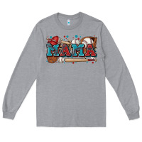Heather Grey mama baseball Long Sleeve Tee - Zillion Design Studio