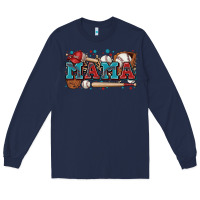 Navy mama baseball Long Sleeve Tee - Zillion Design Studio